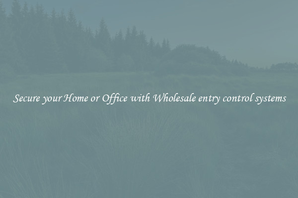 Secure your Home or Office with Wholesale entry control systems