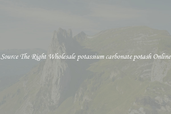 Source The Right Wholesale potassium carbonate potash Online