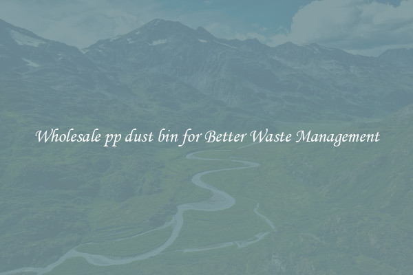 Wholesale pp dust bin for Better Waste Management