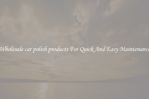 Wholesale car polish products For Quick And Easy Maintenance